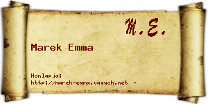 Marek Emma névjegykártya